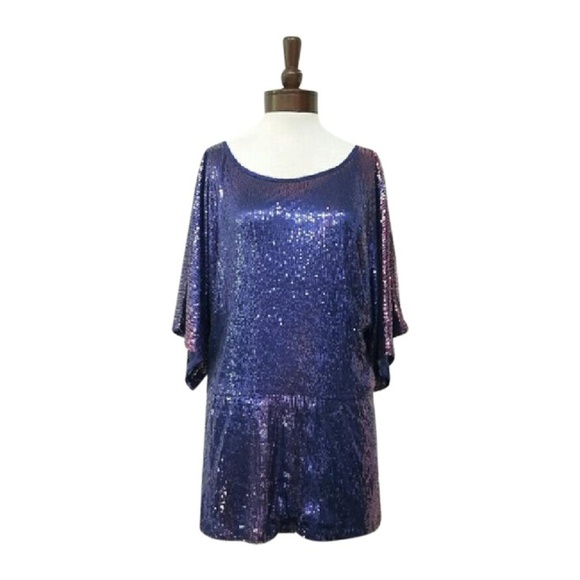 Blaque Market Dresses & Skirts - Blaque Market Blue Sequin Short Casual Dress